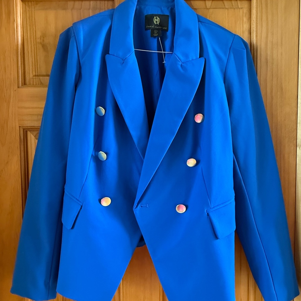 House of Harlow Women's Blue Double-Breasted Blazer